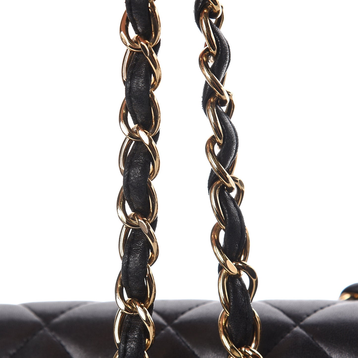 Lambskin Quilted Maxi Double Flap Black
