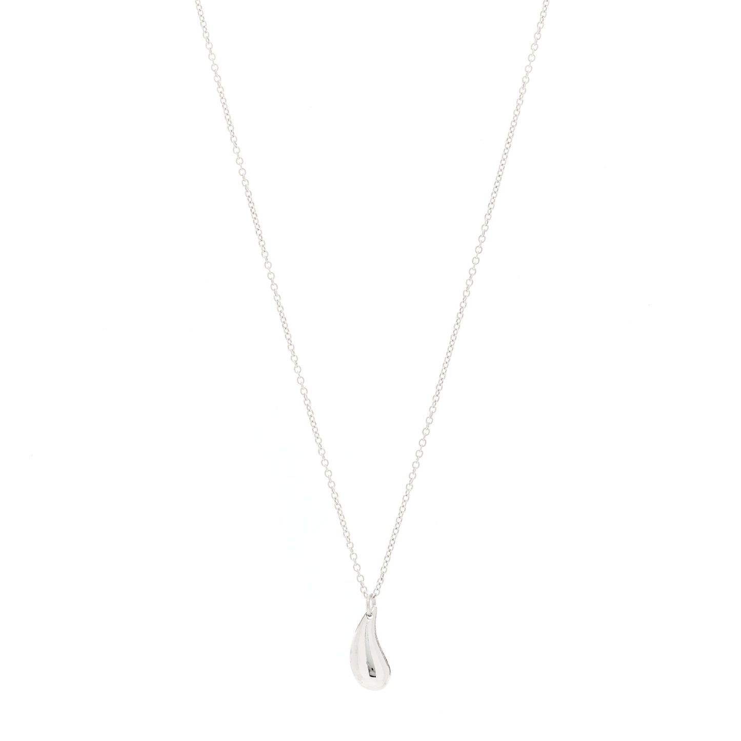 Sterling Silver 12mm Elsa Peretti Tear Drop Pendant Necklace