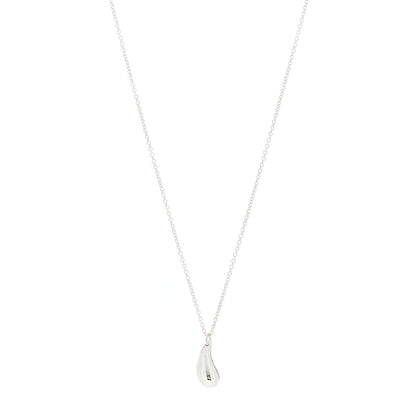 Tiffany Sterling Silver 12mm Elsa Peretti Tear Drop Pendant Necklace 1 of 4
