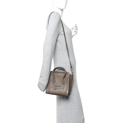 Celine Drummed Calfskin Nano Luggage Souris 3 of 21