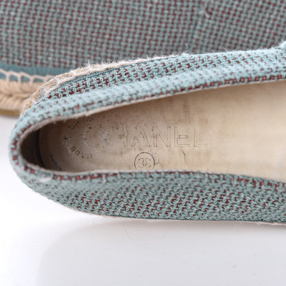 Chanel Toile Sequin CC Espadrilles 40 Green 6 of 9