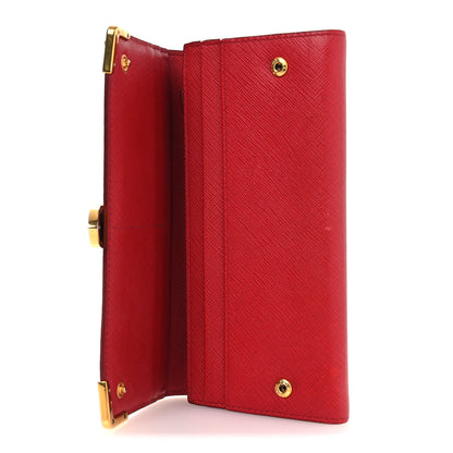 Prada Saffiano Cahier Continental Flap Travel Wallet Fuoco 6 of 12