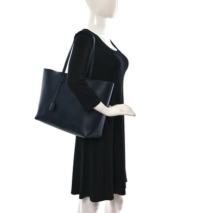 Saint Laurent Calfskin Large Shopping Tote Navy 2 of 19