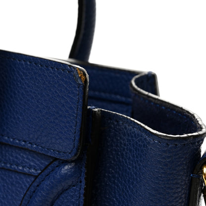 Celine Drummed Calfskin Nano Luggage Indigo 13 of 13