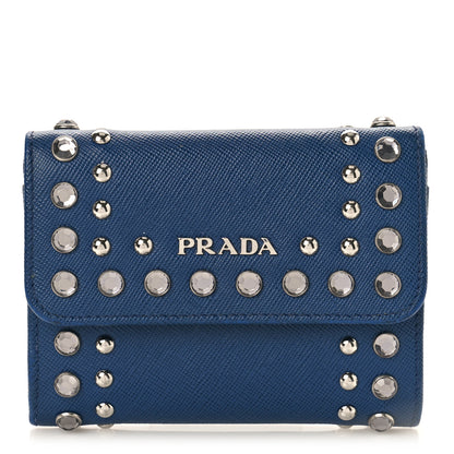 Prada Saffiano Crystal Card Holder 1 of 7
