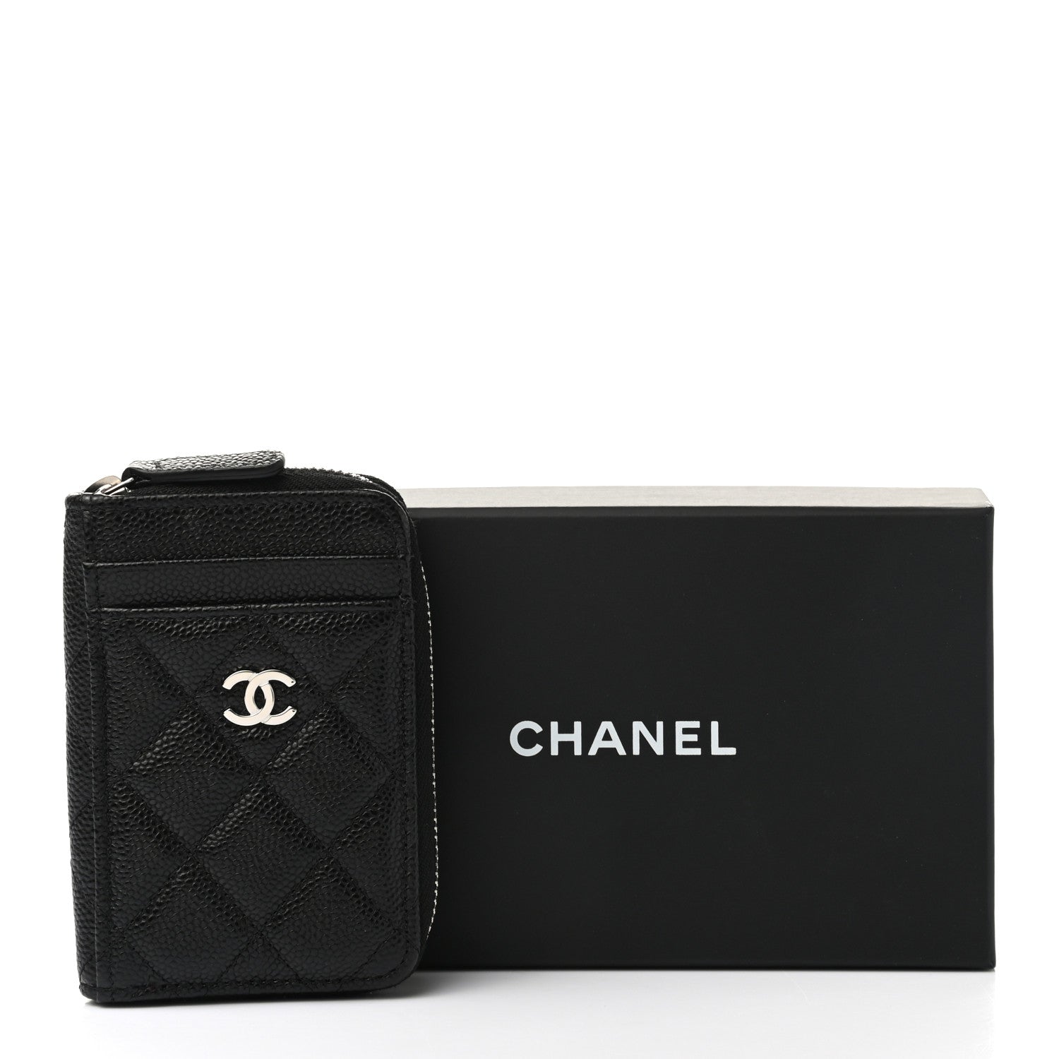 Chanel Caviar Quilted Zip Card Holder Black 8 of 8