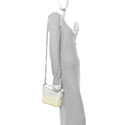 Chanel Patent Goatskin Quilted Small Gabrielle Hobo White 2 of 12