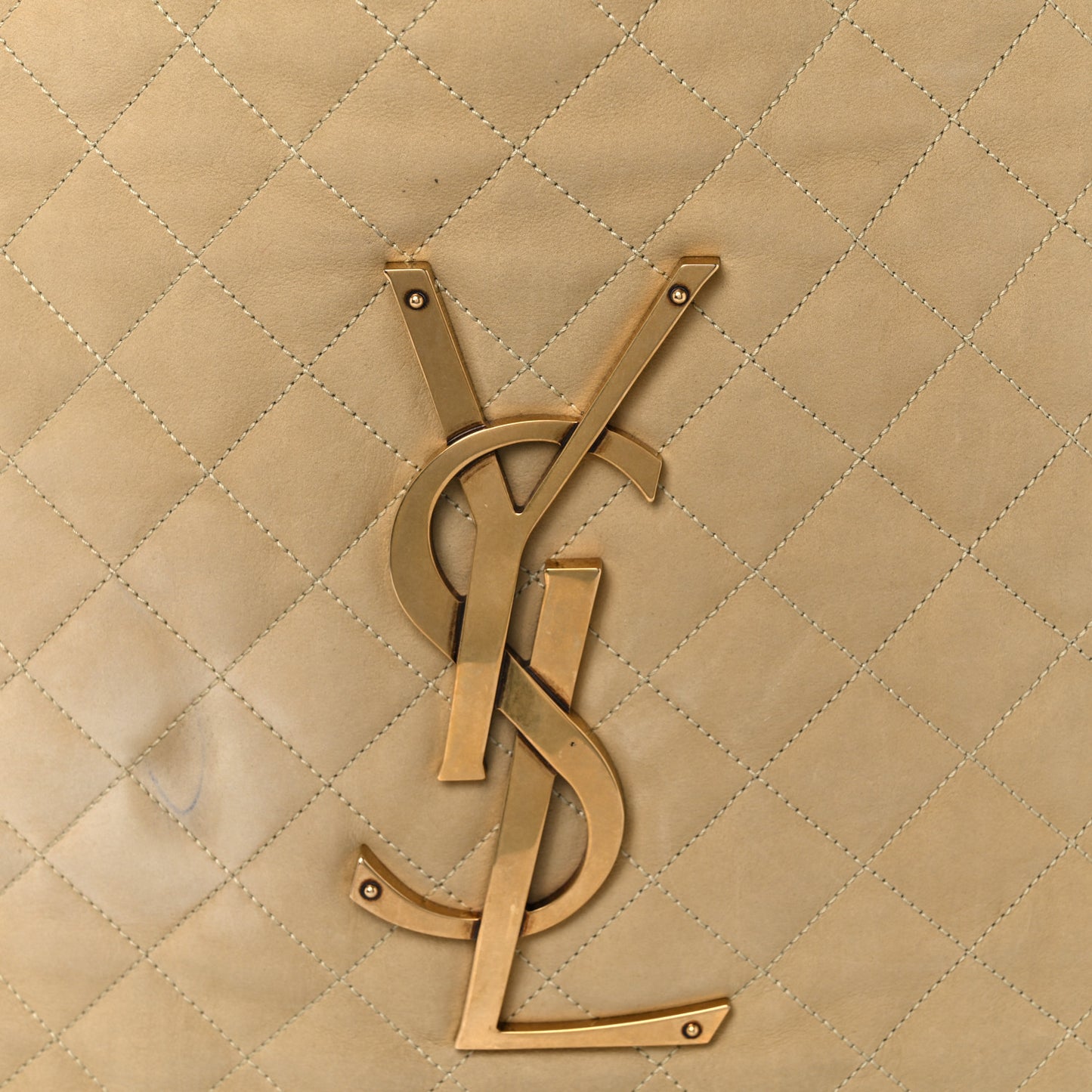 Nubuck Suede Quilted Maxi Icare Shopping Tote Safari Beige