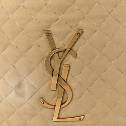 Saint Laurent Nubuck Suede Quilted Maxi Icare Shopping Tote Safari Beige 8 of 13