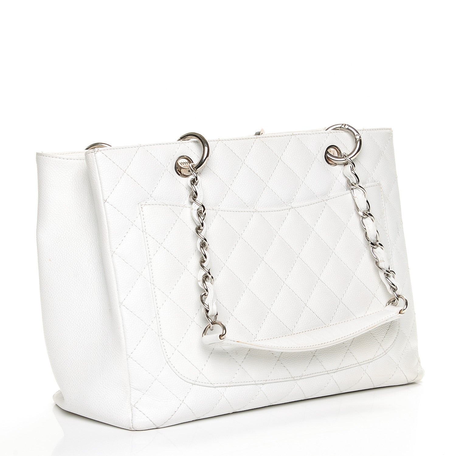 Chanel Caviar Quilted Grand Shopping Tote GST White 3 of 11