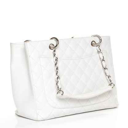 Chanel Caviar Quilted Grand Shopping Tote GST White 3 of 11