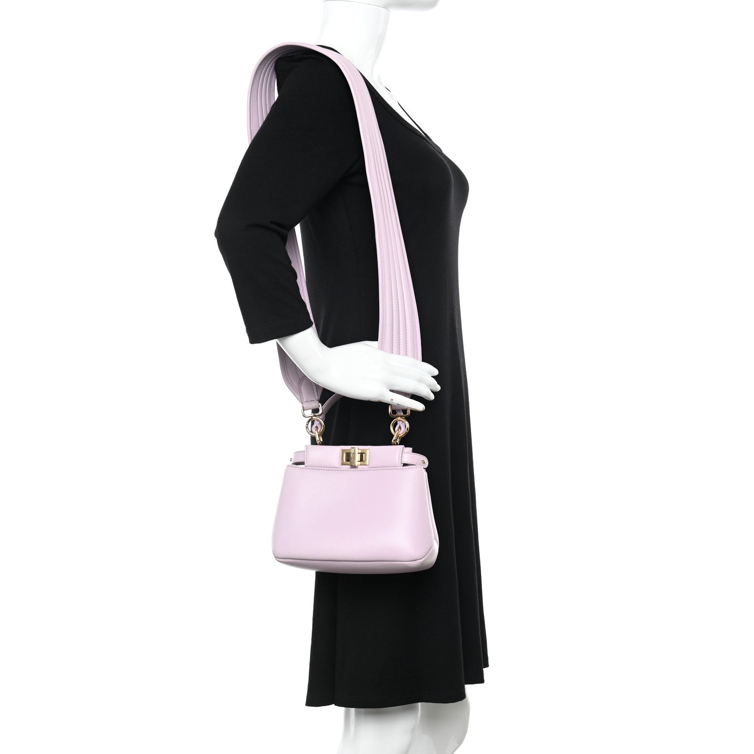 Fendi Nappa Apolo XS Peekaboo Iconic Satchel Anemone 2 of 14