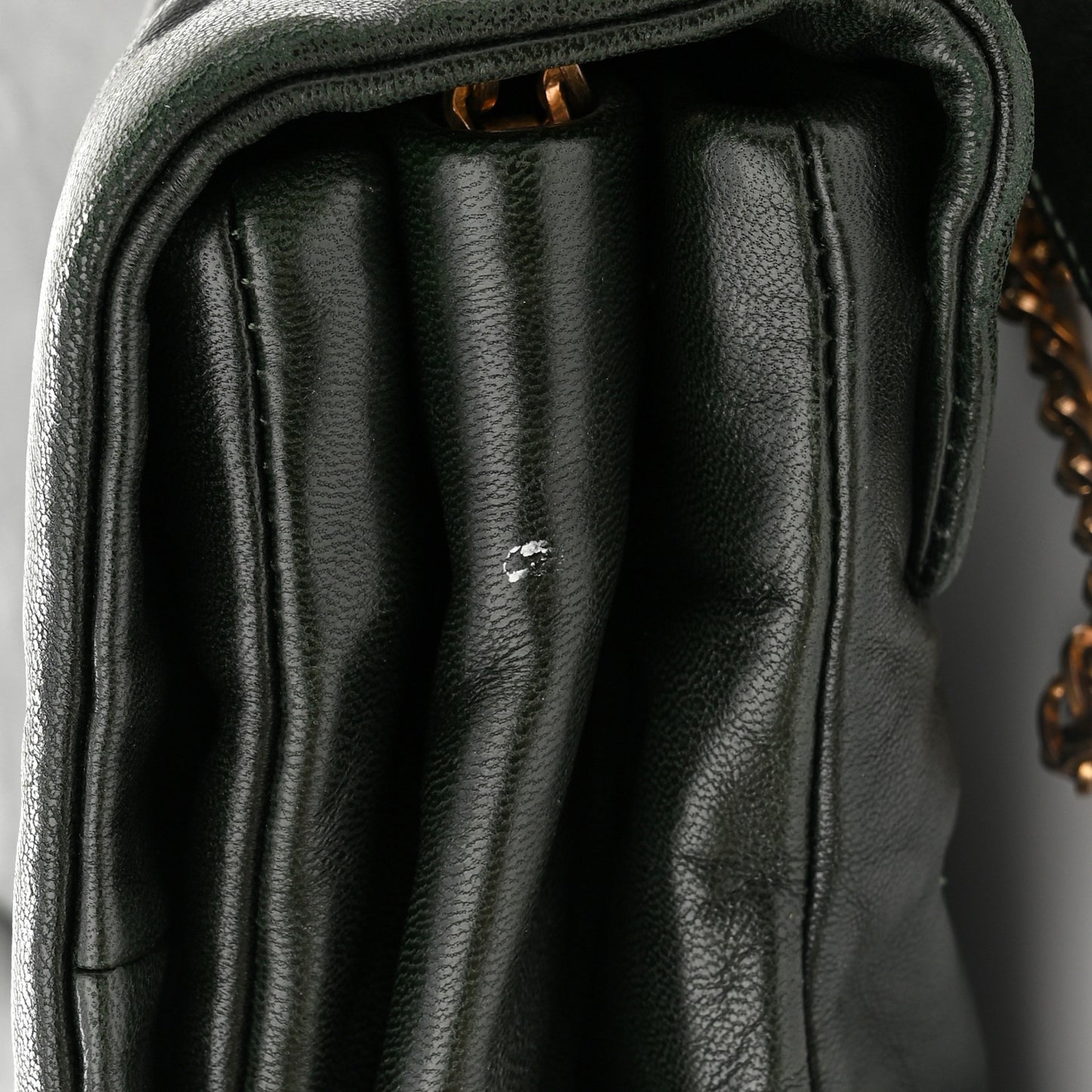 Lambskin Quilted Medium Sugar Flap Shoulder Bag Bottle Green