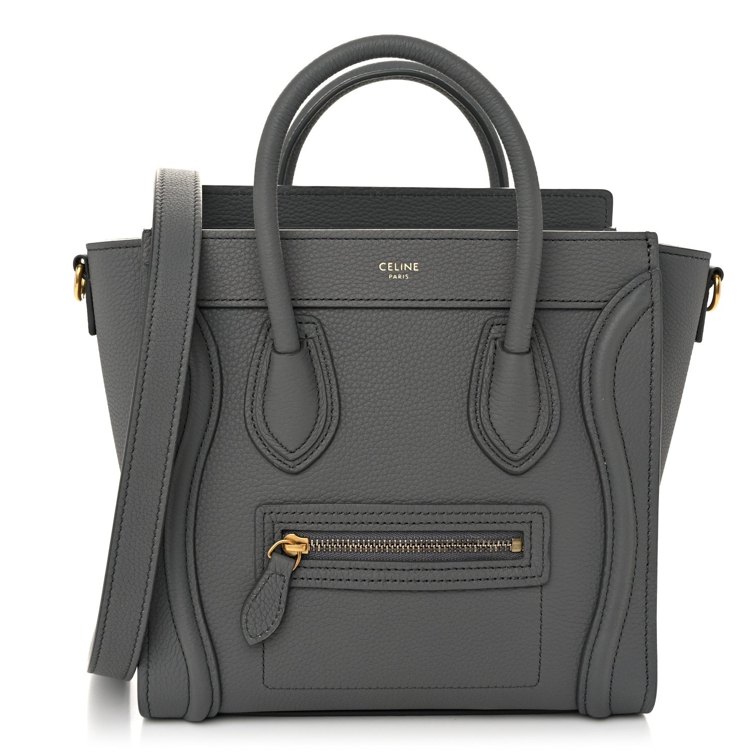 Celine Baby Drummed Calfskin Nano Luggage Kohl 1 of 11