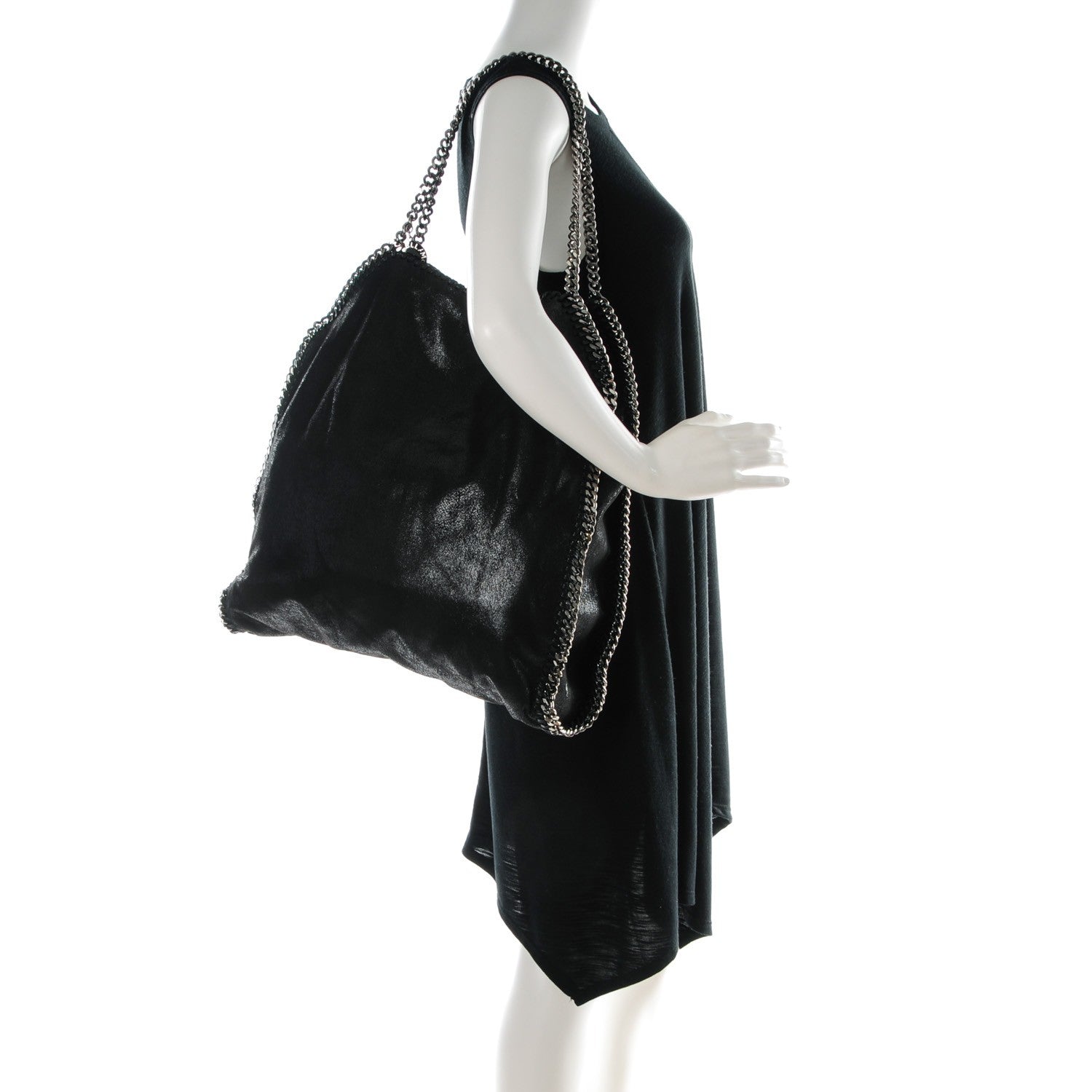 Stella McCartney Shaggy Deer Big Falabella Tote Black 2 of 11