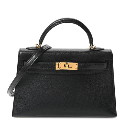 Hermes Chevre Chamkila Mini Kelly Sellier 20 Black 1 of 11