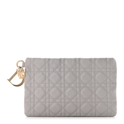 Christian Dior Coated Canvas Cannage Panarea Pouch Silver 1 of 7