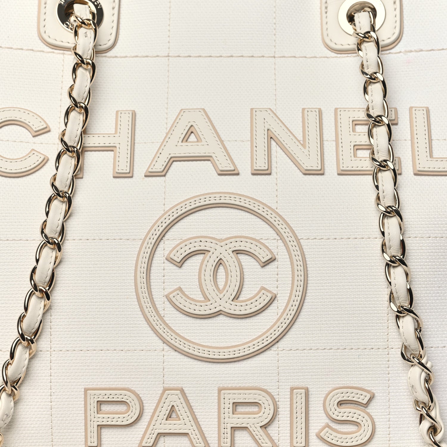 Chanel Cotton Medium Deauville Tote White 9 of 16