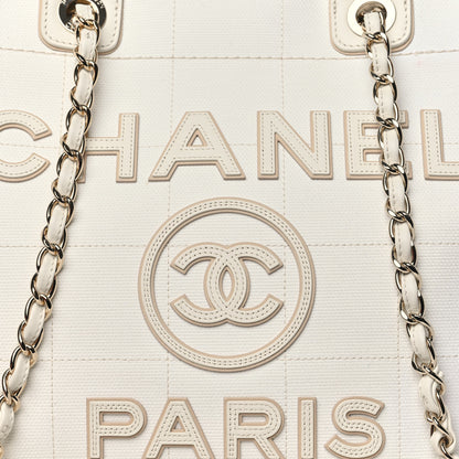 Chanel Cotton Medium Deauville Tote White 9 of 16