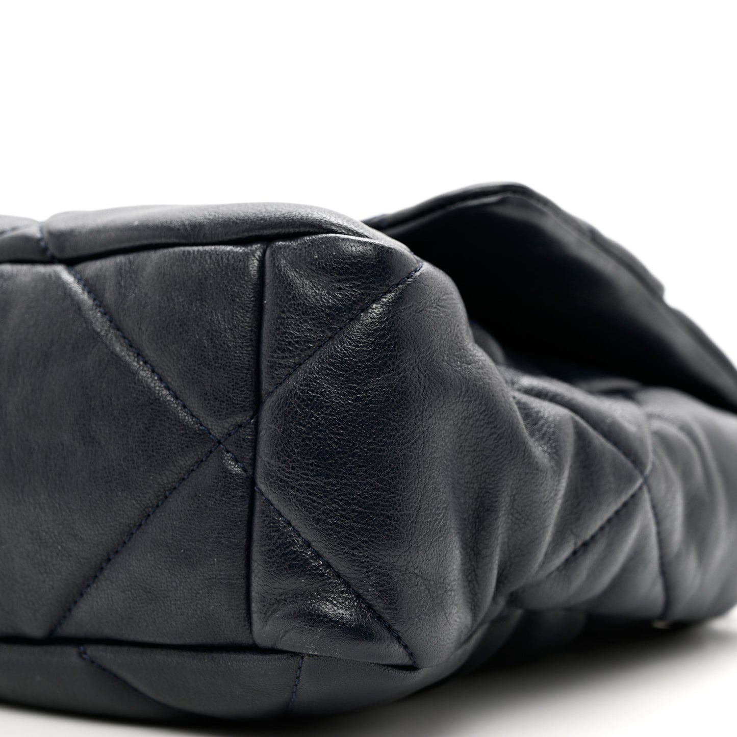 Goatskin Quilted Large Chanel 19 Flap Navy Blue