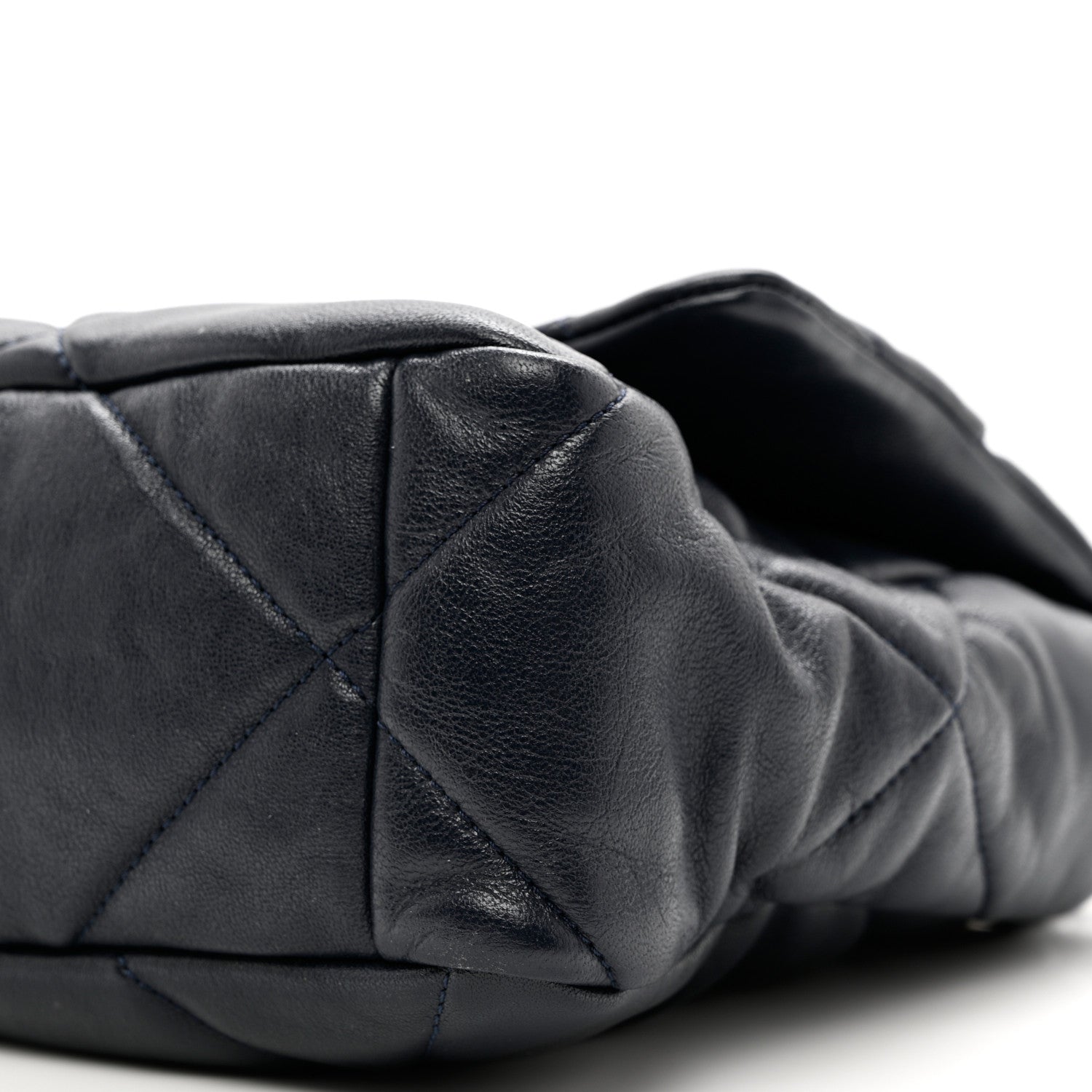 Chanel Goatskin Quilted Large Chanel 19 Flap Navy Blue 9 of 9