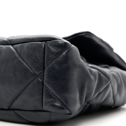 Chanel Goatskin Quilted Large Chanel 19 Flap Navy Blue 9 of 9