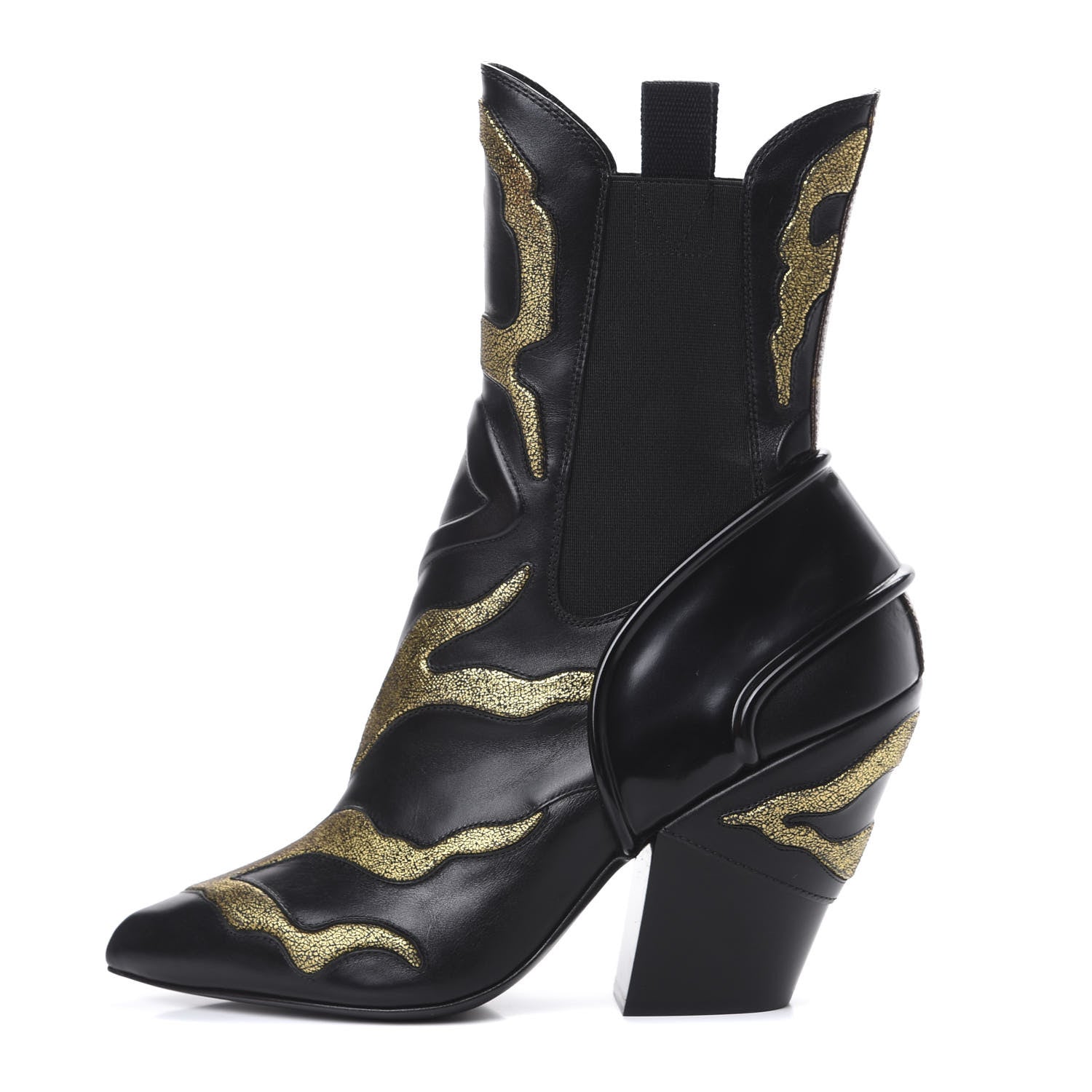 Louis Vuitton Calfskin Fireball Ankle Boots 39 Black Gold 1 of 11