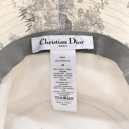 Christian Dior Cotton Dioriviera Toile De Jouy Bob Brim Bucket Hat 58 Gray 8 of 12