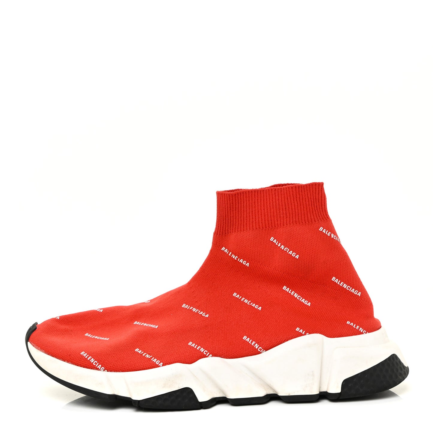 Neoprene Knit Allover Logo Womens Speed Sneakers 39 Rouge White