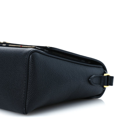 Burberry Coated Canvas Calfskin Vintage Check Medium Note Crossbody Bag Black 11 of 13