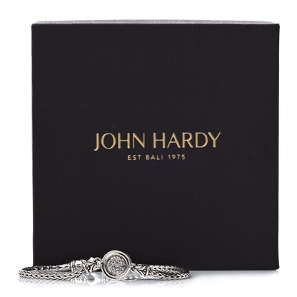 John Hardy Sterling Silver White Sapphire Classic Chain Round Station Bracelet 7 of 7