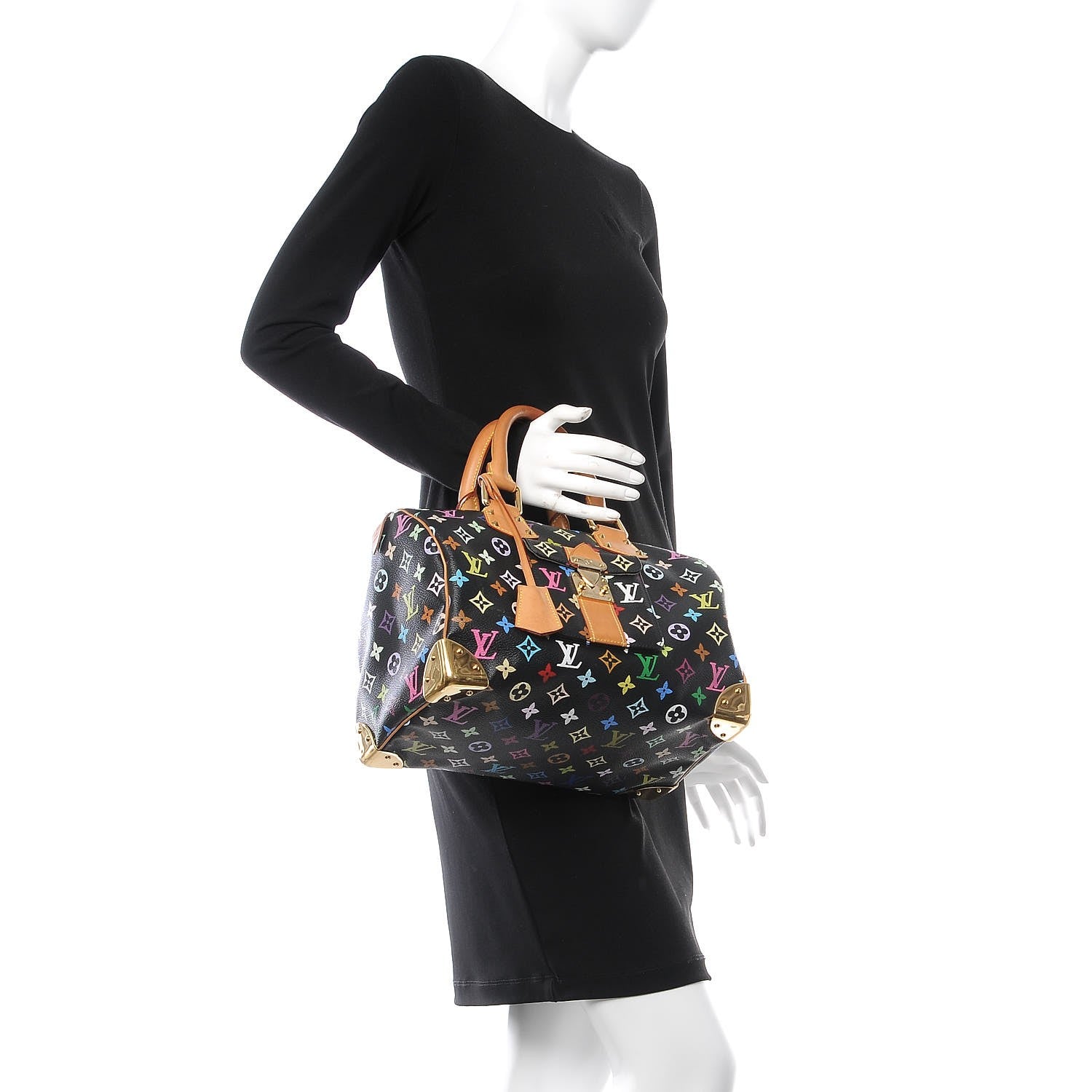 Louis Vuitton Monogram Multicolor Speedy 30 Black 2 of 7