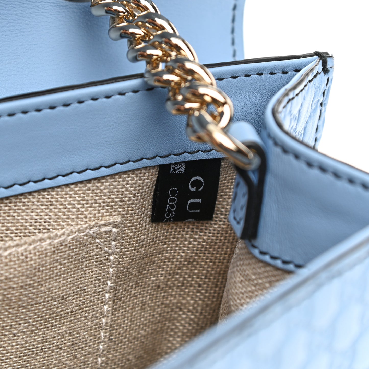 Microguccissima Medium Emily Chain Shoulder Bag Mineral Blue