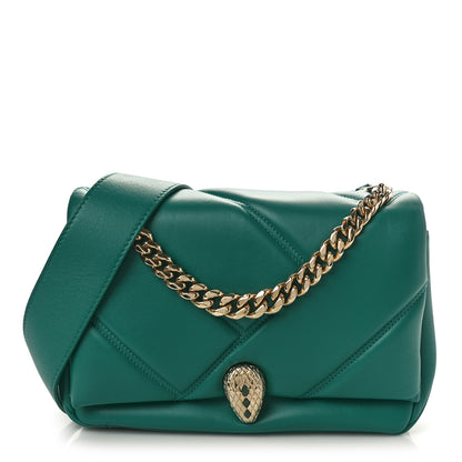 Bulgari Calfskin Matelasse Mini Serpenti Cabochon Crossbody Bag Jade Green 1 of 10