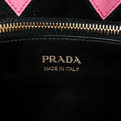 Prada Saffiano City Calfskin Greche Paradigme Bag Black Begonia 5 of 8