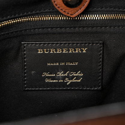 Burberry Grainy Calfskin House Check Medium Banner Tote Tan 6 of 11