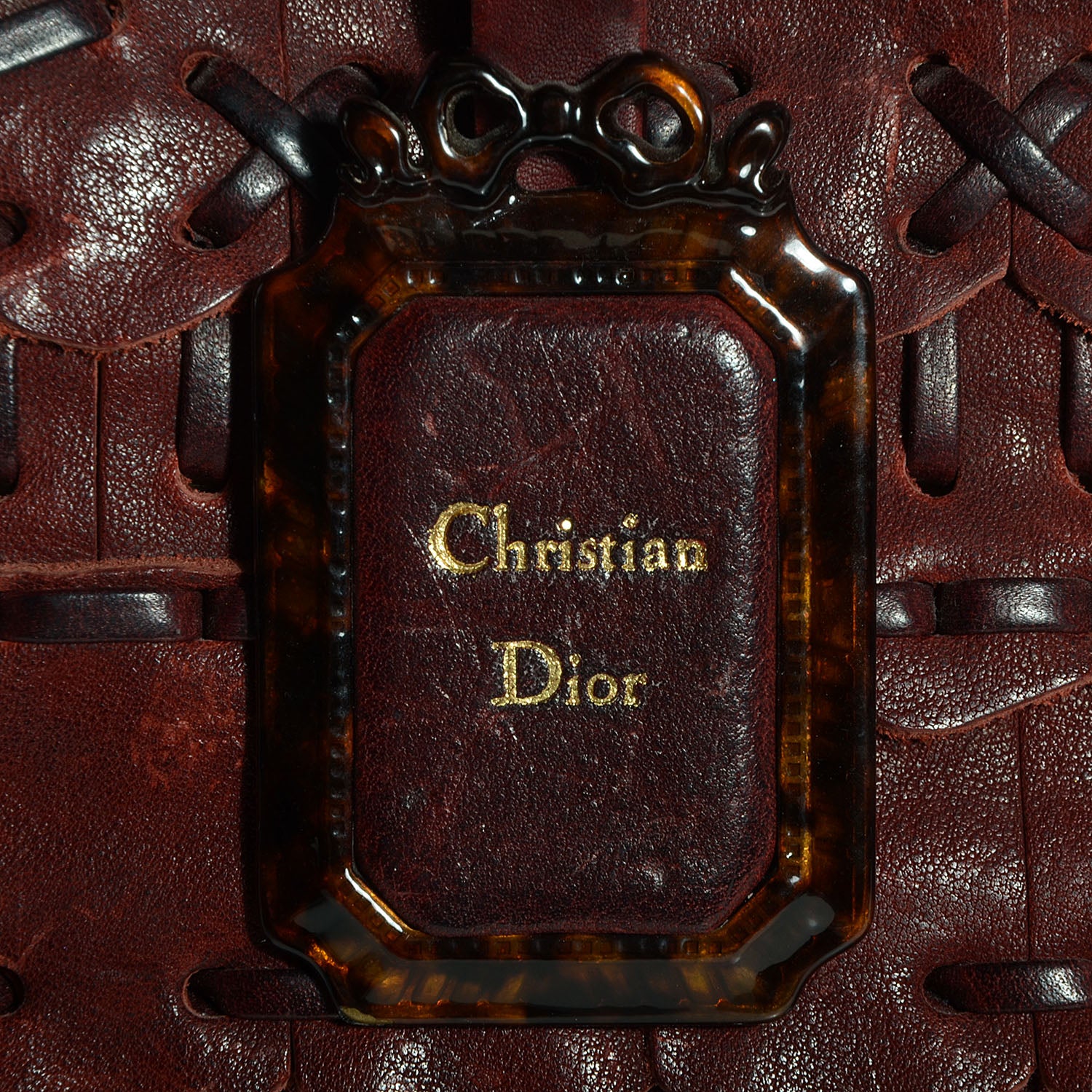 Christian Dior Leather Samourai 1947 Armour Woven Frame Bag 9 of 9