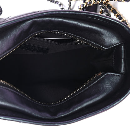 Chanel Iridescent Aged Calfskin Quilted Small Gabrielle Hobo Black 4 of 5