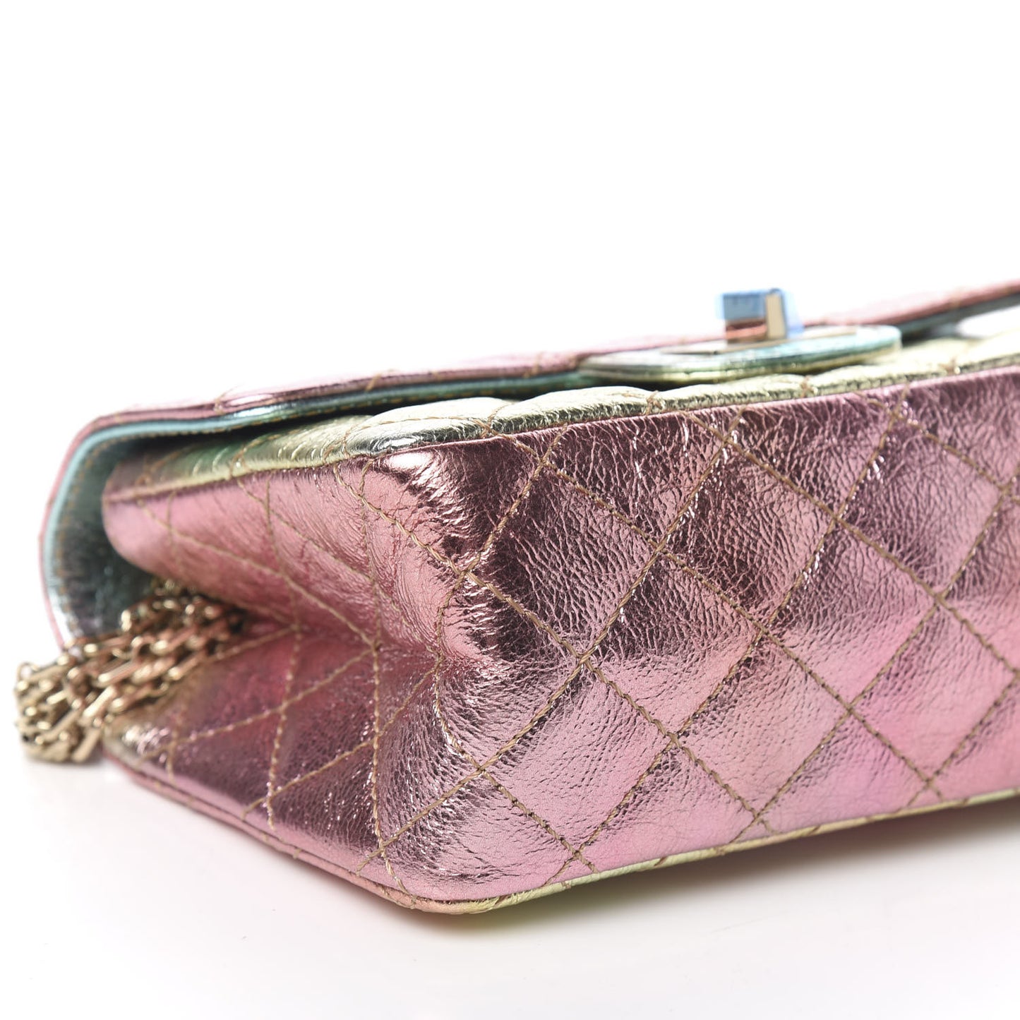 Metallic Goatskin Quilted Mini 2.55 Reissue Flap Multicolor