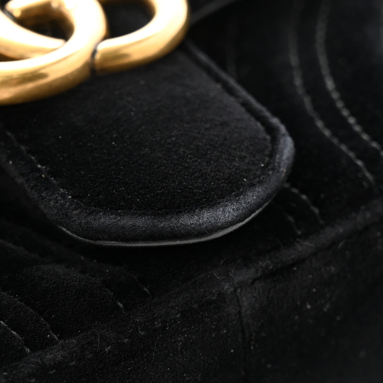 Gucci Velvet Matelasse Mini GG Marmont Shoulder Bag Black 11 of 13