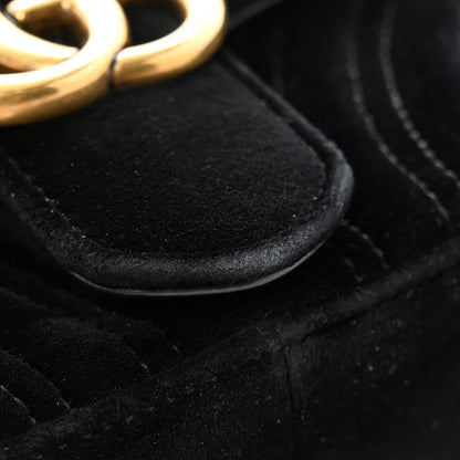 Gucci Velvet Matelasse Mini GG Marmont Shoulder Bag Black 11 of 13