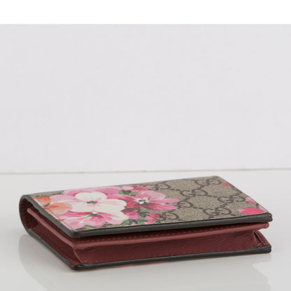 Gucci GG Supreme Monogram Blooms Card Case Beige Multicolor Dry Rose 4 of 7