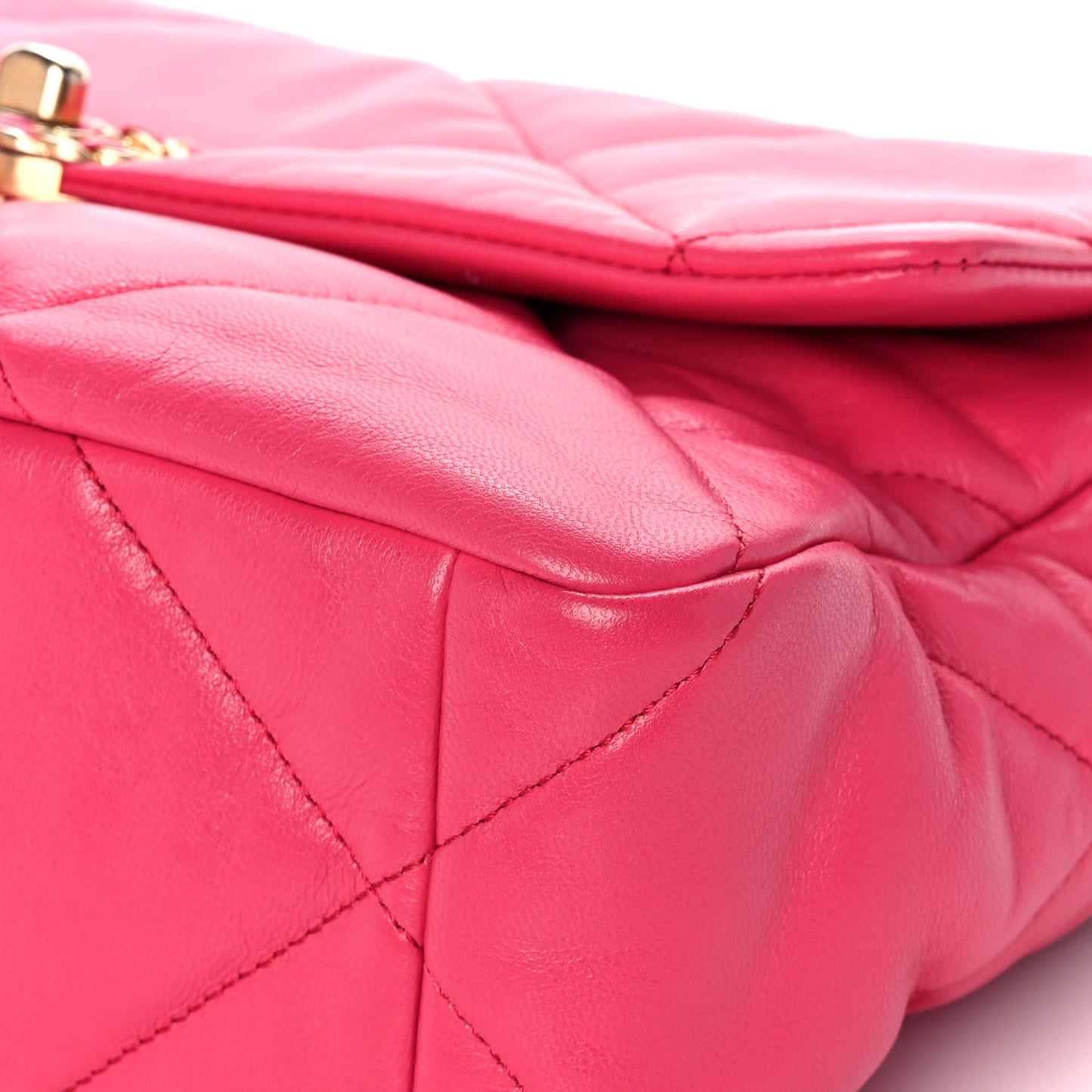 Goatskin Quilted Large Chanel 19 Flap Dark Pink