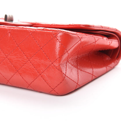 Chanel Patent Distressed Calfskin Quilted 2.55 Reissue 225 Flap Red 9 of 11