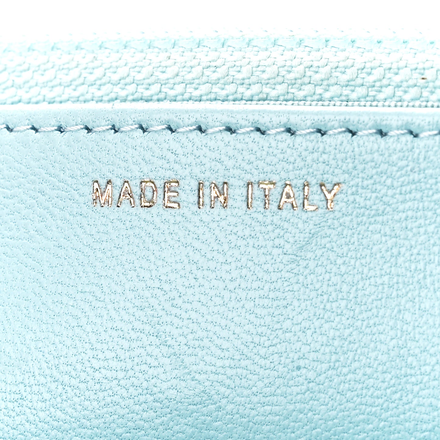 Lambskin Quilted Trendy CC Wallet On Chain WOC Light Blue