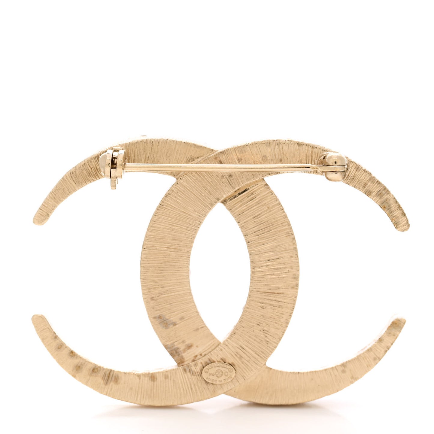 Baguette Crystal Dubai CC Brooch Gold