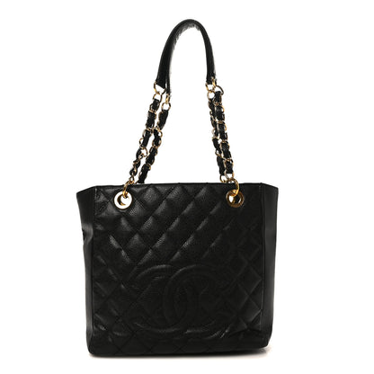 Chanel Caviar Quilted Petit Shopping Tote PST Black 1 of 10