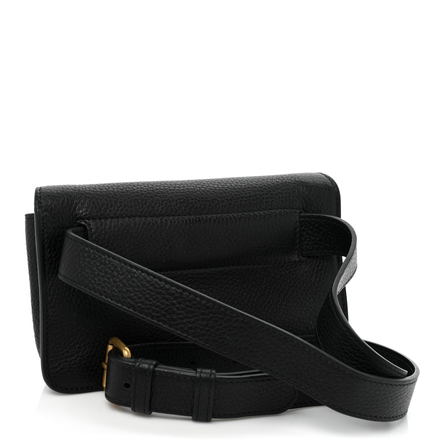Gucci Pebbled Calfskin Soho Flap Belt Bag Black 3 of 12