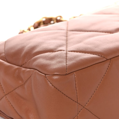 Chanel Lambskin Quilted Large Chanel 19 Flap Brown 12 of 15