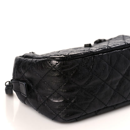 Chanel Metallic Aged Calfskin Quilted Medium Reissue Camera Case Black 7 of 8
